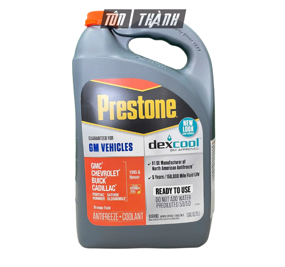 NƯỚC LÀM MÁT XE Ô TÔ MÀU CAM PRESTONE 50/50 (3.78 LÍT)