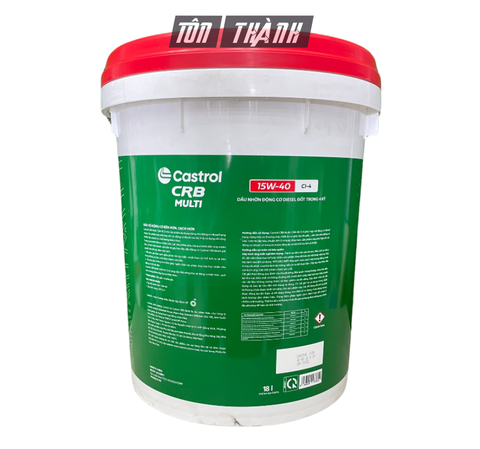 DẦU NHỚT ĐỘNG CƠ CASTROL CRB MULTI 15W40 CI-4 (18 LÍT)