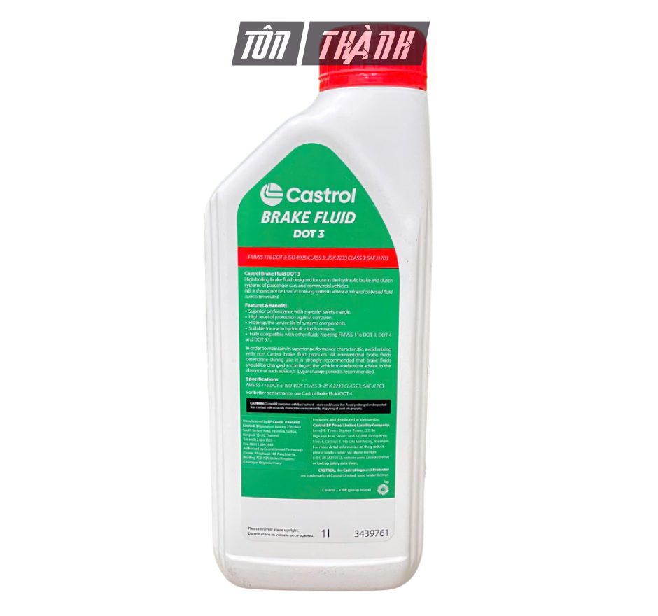 DẦU PHANH XE Ô TÔ CAO CẤP CASTROL BRAKE FLUID DOT 3 (1 LÍT)