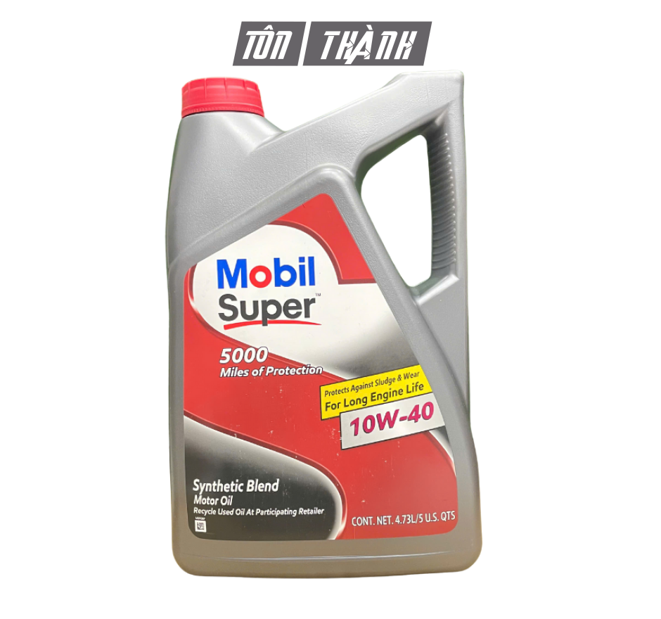 Dầu Động Cơ Xăng Mobil Super 5000 10W-40 SP (5 Lít) - Tổng Hợp Toàn Phần
