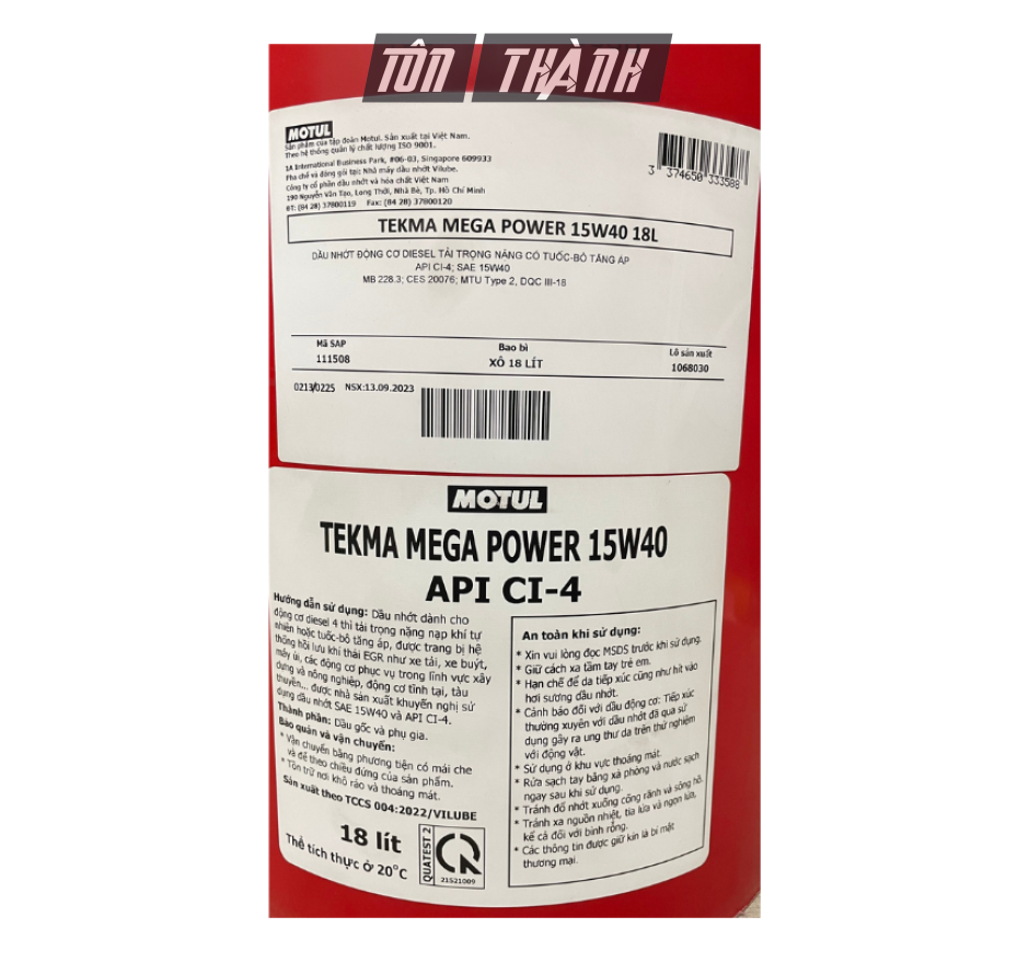 Dầu Động Cơ Diesel MOTUL TEKMA MEGA POWER 15W-40 (18 LÍT)