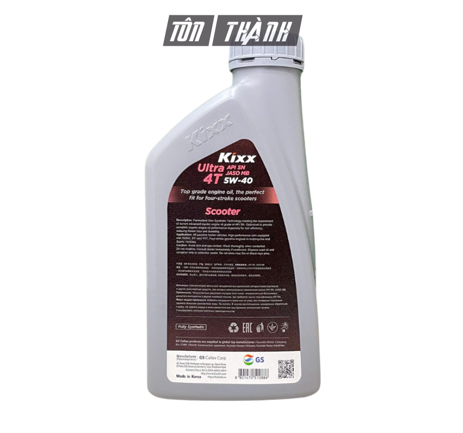 Nhớt xe ga cao cấp Kixx Ultra 10W40 (0.8 Lít)