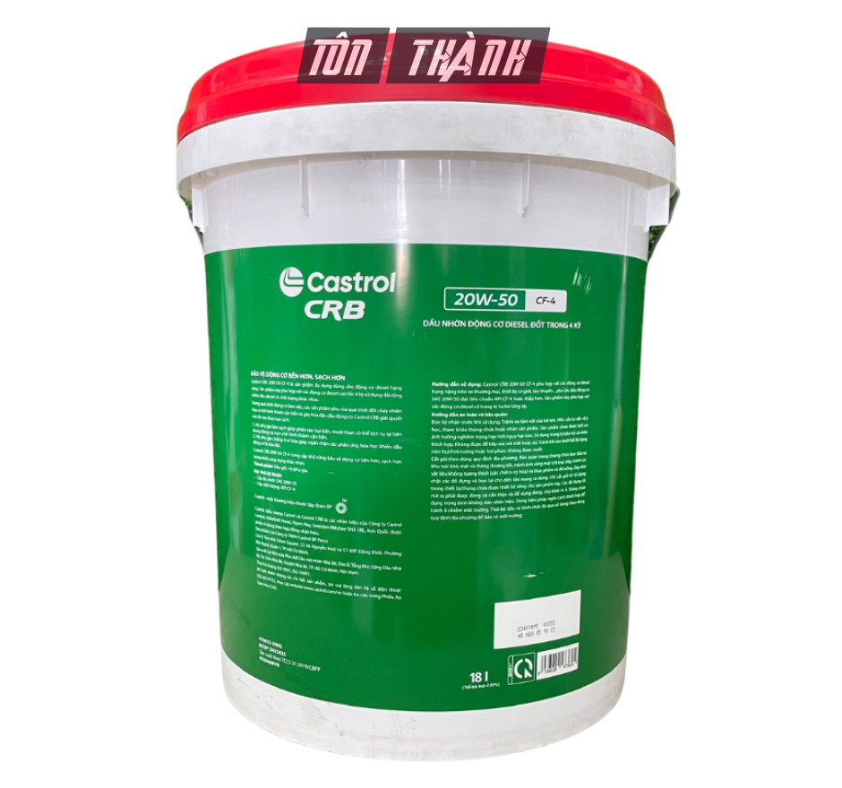 DẦU NHỚT ĐỘNG CƠ CASTROL CRB 20W50 CF-4 (18 LÍT)