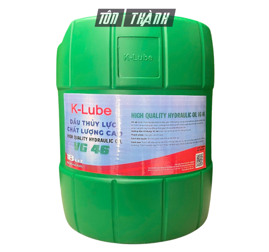 Dầu thủy lực trắng chất lượng cao K-Lube VG 46 (18 Lít)