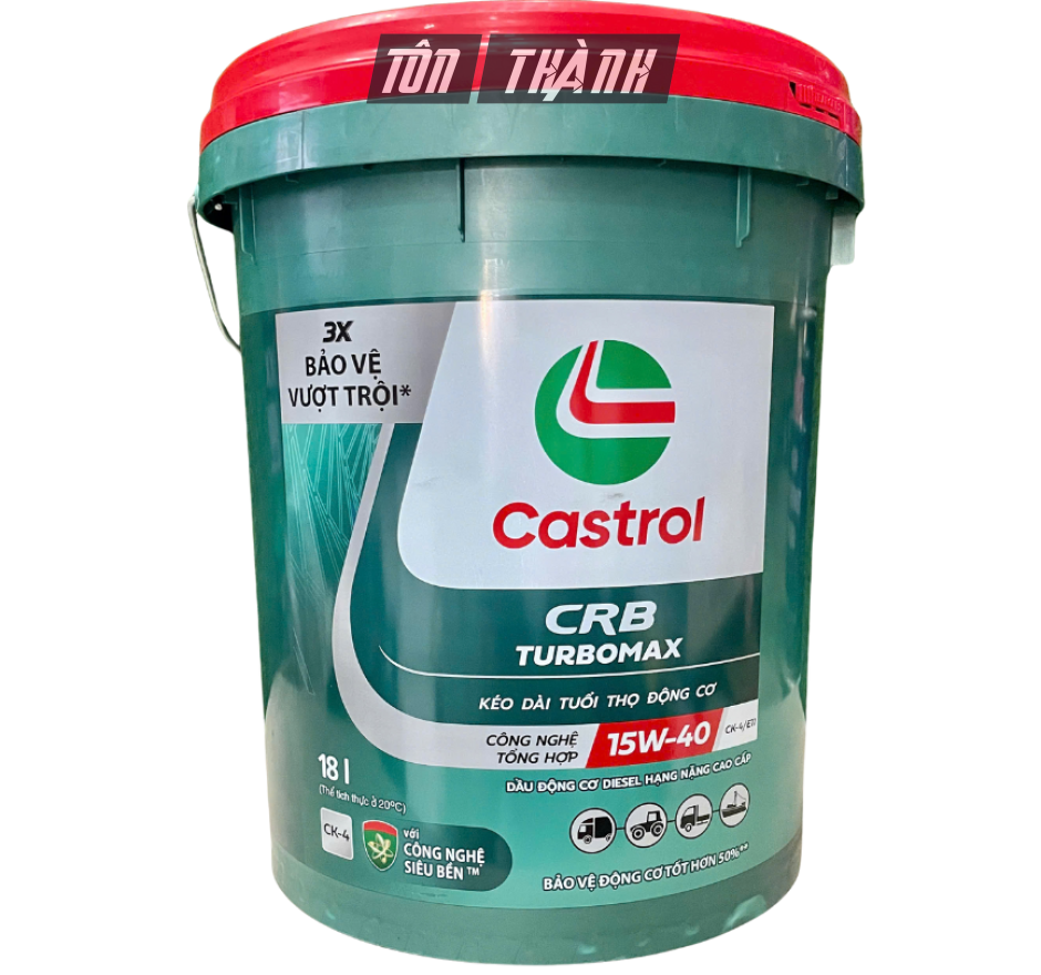 DẦU NHỚT ĐỘNG CƠ CASTROL CRB TURBOMAX 3X 15W40 CK-4 (18 LÍT)