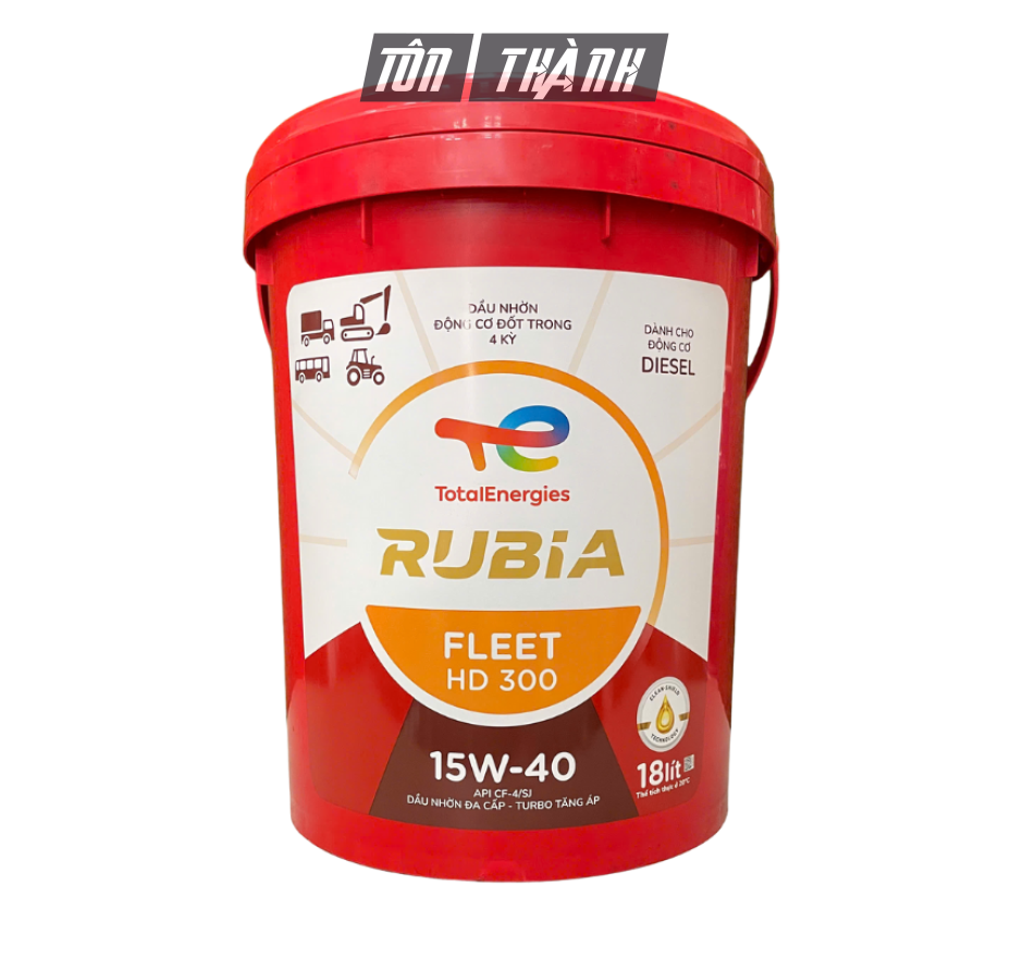 DẦU ĐỘNG CƠ DIESEL TOTAL RUBIA FLEET HD 300 SAE 15W-40 (18 LÍT)