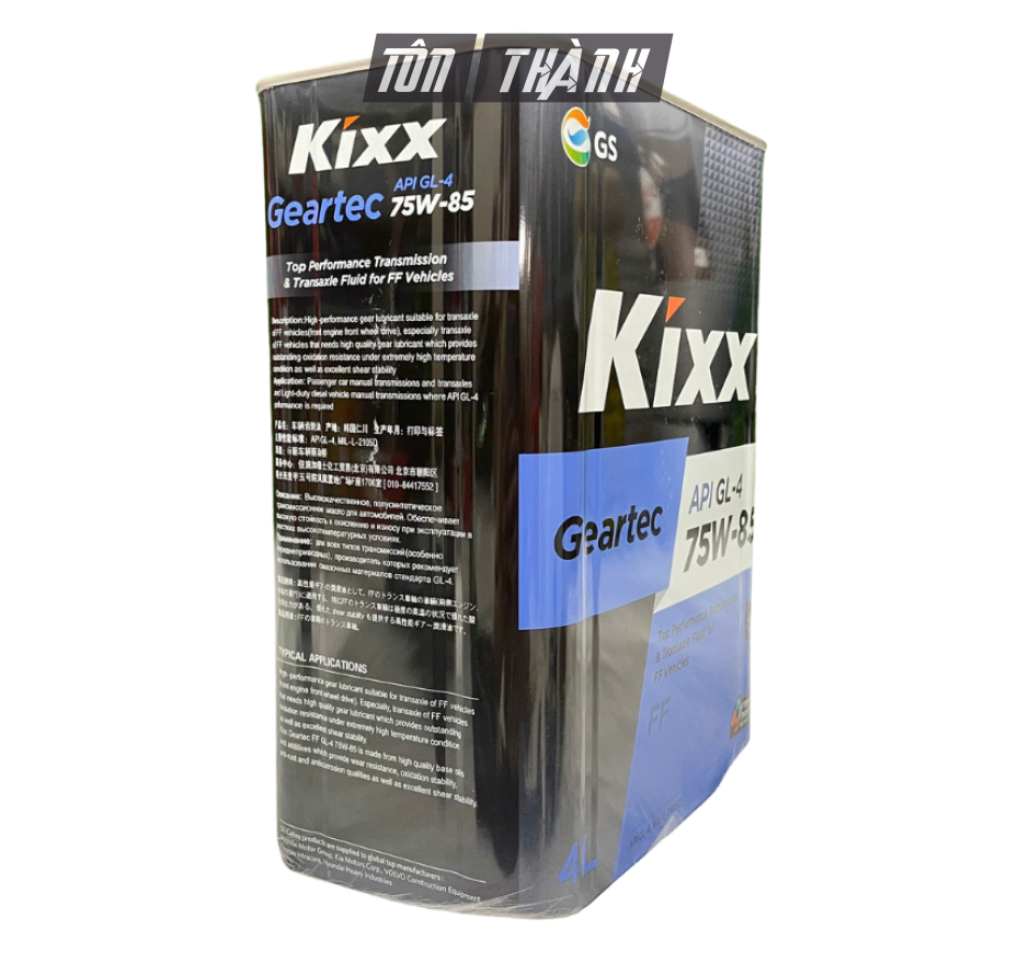 Dầu cầu và hộp số sàn Kixx Geartec API GL-4 75w85 (4 Lít)
