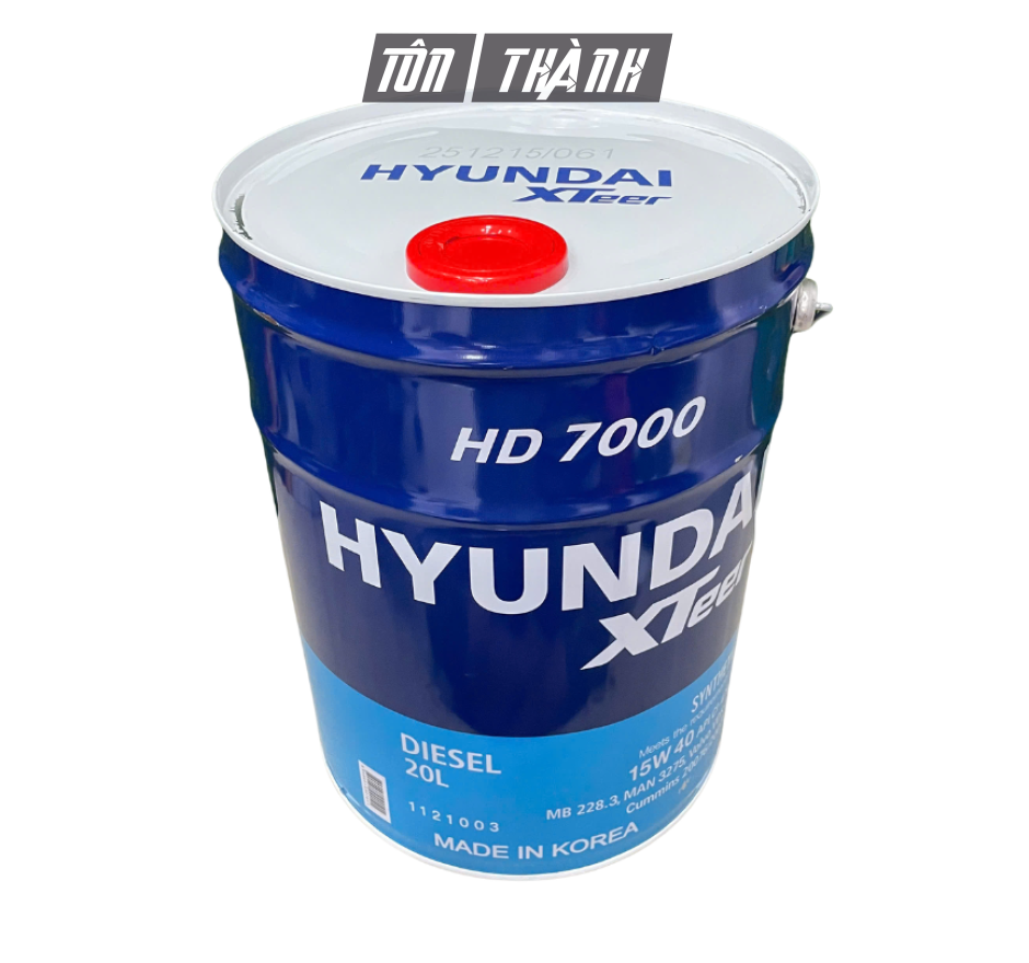 Dầu Động Cơ DIESEL HYUNDAI XTEER HD7000 15W-40 CI-4 (20 Lít) - Nhập Khẩu Hàn Quốc