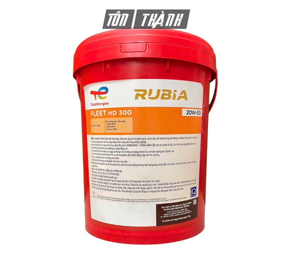 DẦU NHỚT ĐỘNG CƠ TOTAL RUBIA FLEET HD300 20W-50 (18 LÍT)