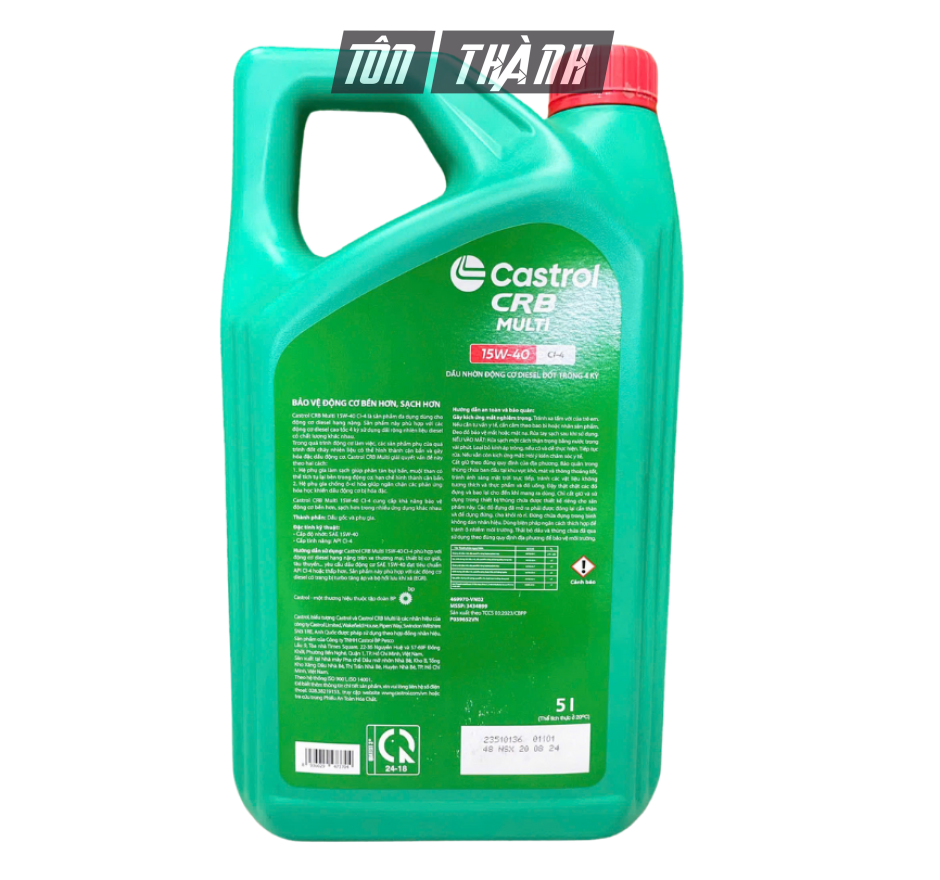 DẦU NHỚT ĐỘNG CƠ CASTROL CRB MULTI 15W-40 CH-4 (5 LÍT)