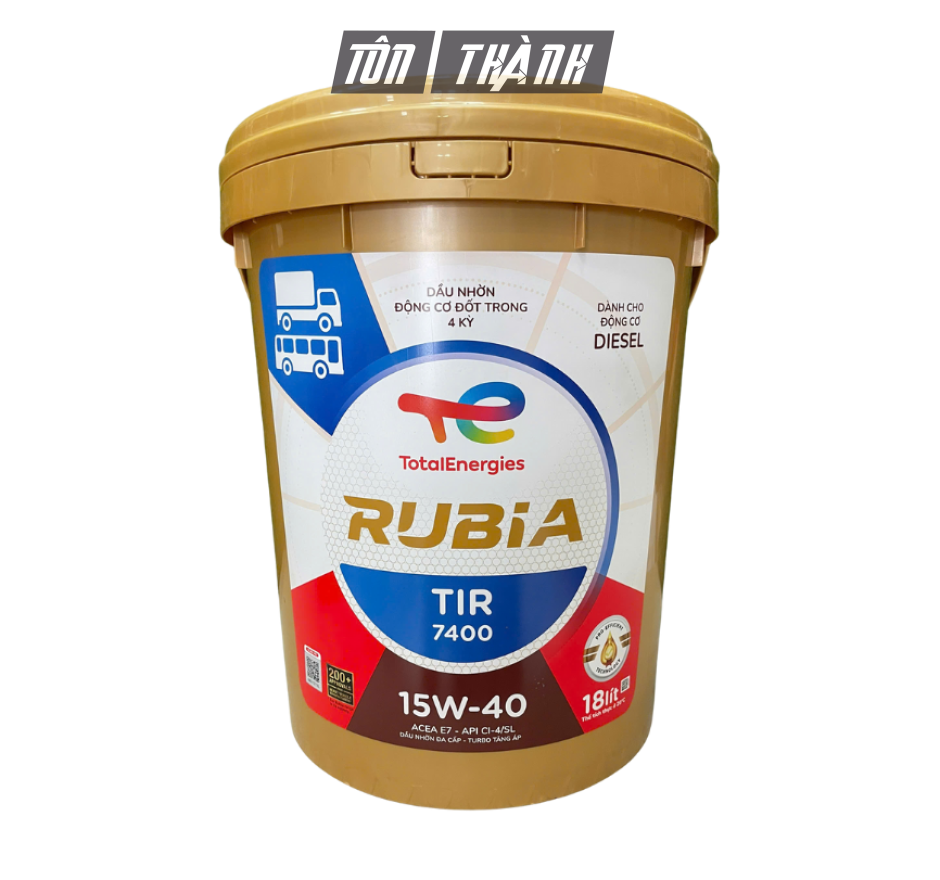 DẦU ĐỘNG CƠ TOTAL RUBIA TIR 7400 15W-40 (18 LÍT)