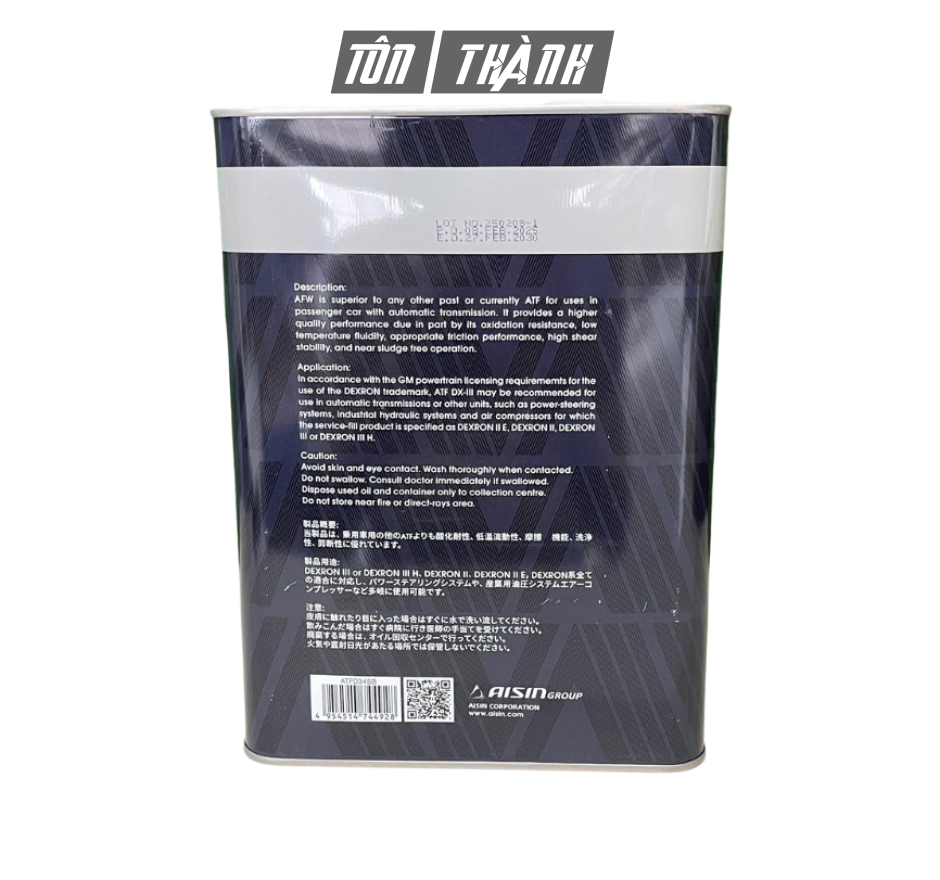 Dầu Hộp Số Tự Động AISIN AFW (4 Lít)