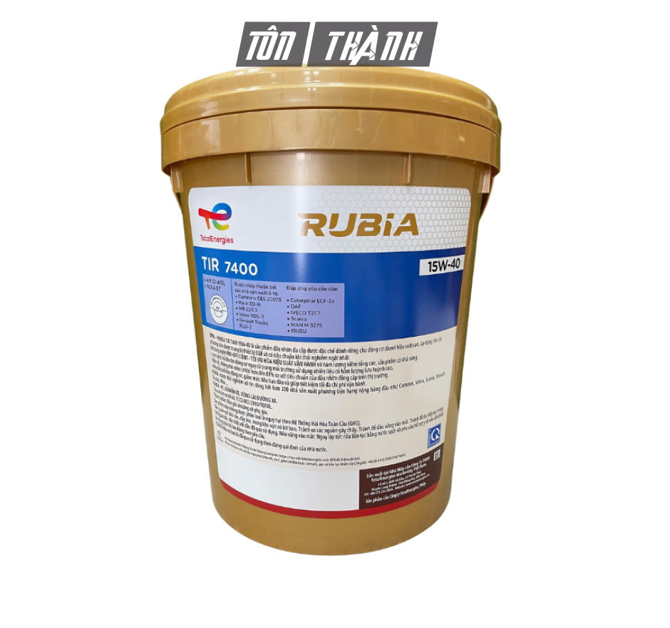 DẦU ĐỘNG CƠ TOTAL RUBIA TIR 7400 15W-40 (18 LÍT)