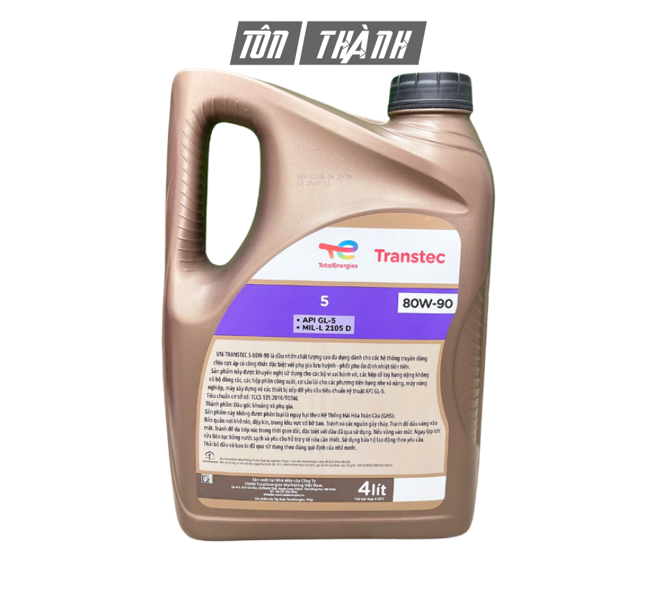 DẦU HỘP SỐ Ô TÔ TOTAL TRANSTEC 5 80W-90 (4 LÍT)