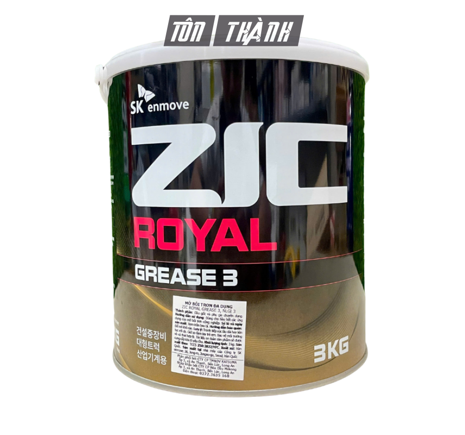 MỠ ZIC ROYAL GREASE 3 (3KG) NHẬP KHẨU HÀN QUỐC
