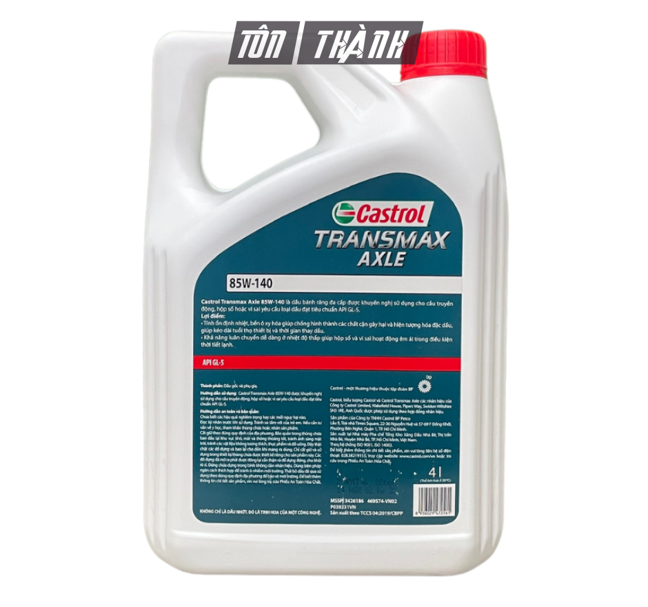 DẦU CẦU TRUYỀN ĐỘNG CASTROL TRANSMAX AXLE 85W-140 (4 LÍT)
