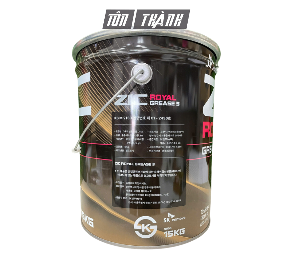 Mỡ bôi trơn đa dụng ZIC ROYAL GREASE 3 (15kg) nhập khẩu Hàn Quốc