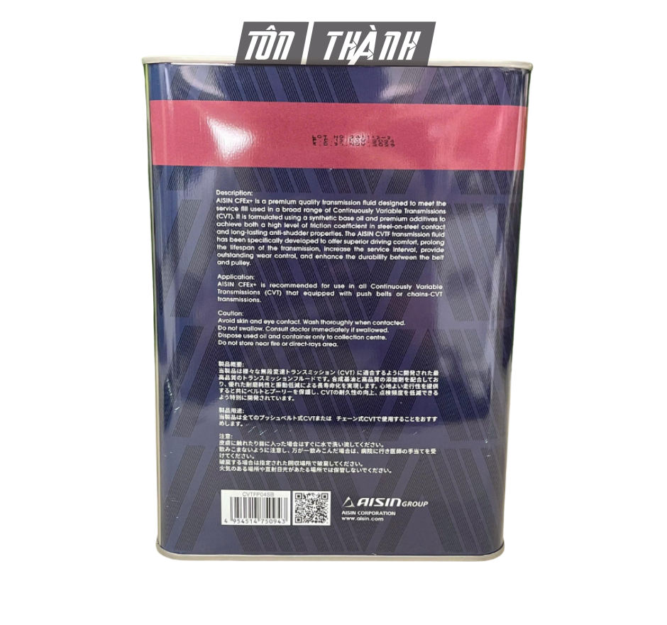 Dầu Hộp Số Tự Động Vô Cấp CVT AISIN CFEx+ (4 lít)