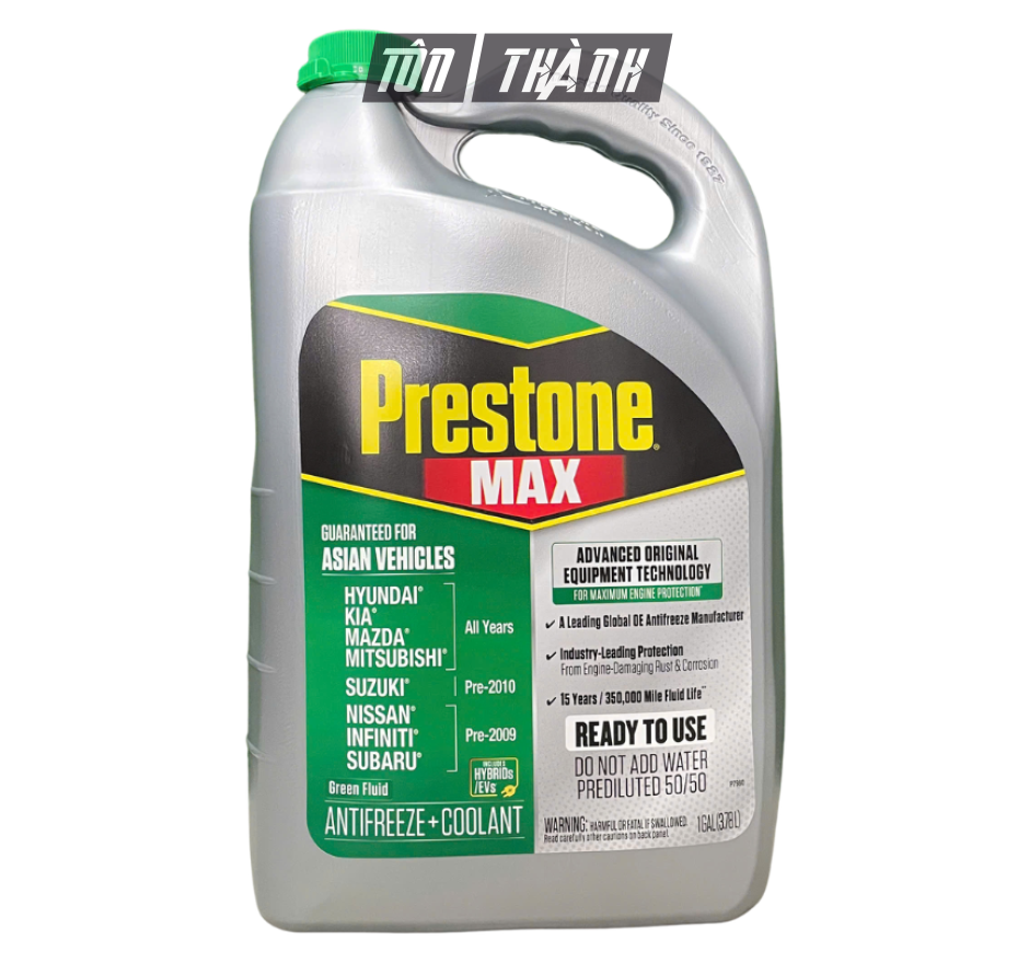 Nước Làm Mát Động Cơ Prestone MAX màu XANH LÁ dành cho xe Châu Á (3.78 lít)