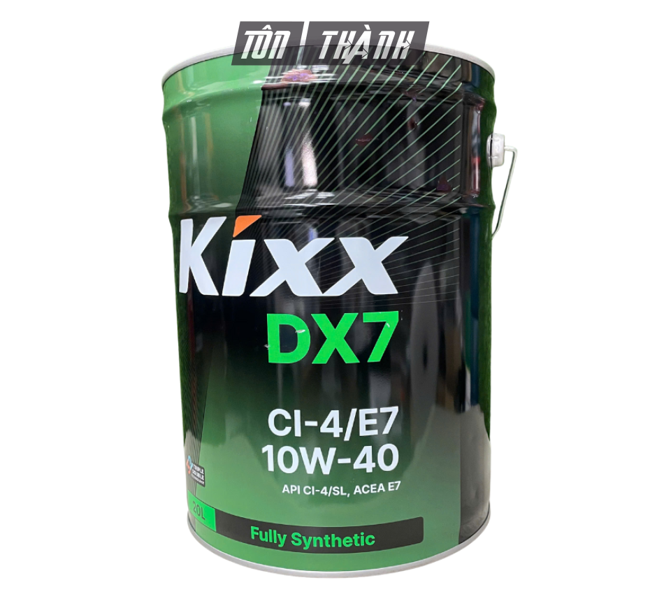 Dầu Động Cơ Diesel/Xăng KIXX DX7 10W-40 API CI-4/SL (20 Lít) - Tổng Hợp Toàn Phần
