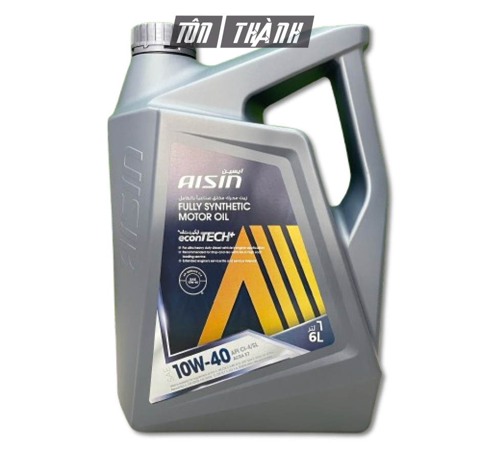 Dầu động cơ AISIN econTECH+ 10W-40 CI-4/SL - Dành cho xe Diesel/Xăng (6 Lít)