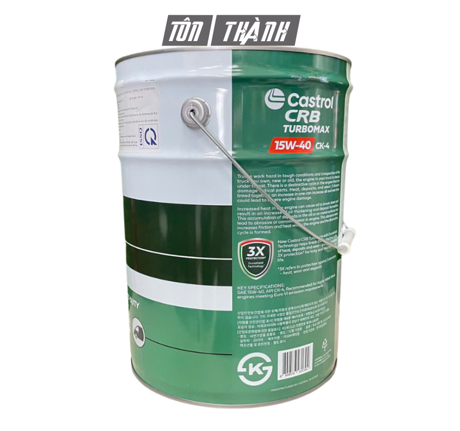Dầu Động Cơ Diesel Castrol CRB TURBOMAX 15W-40 CK-4 (20 Lít) - Nhập Khẩu Hàn Quốc