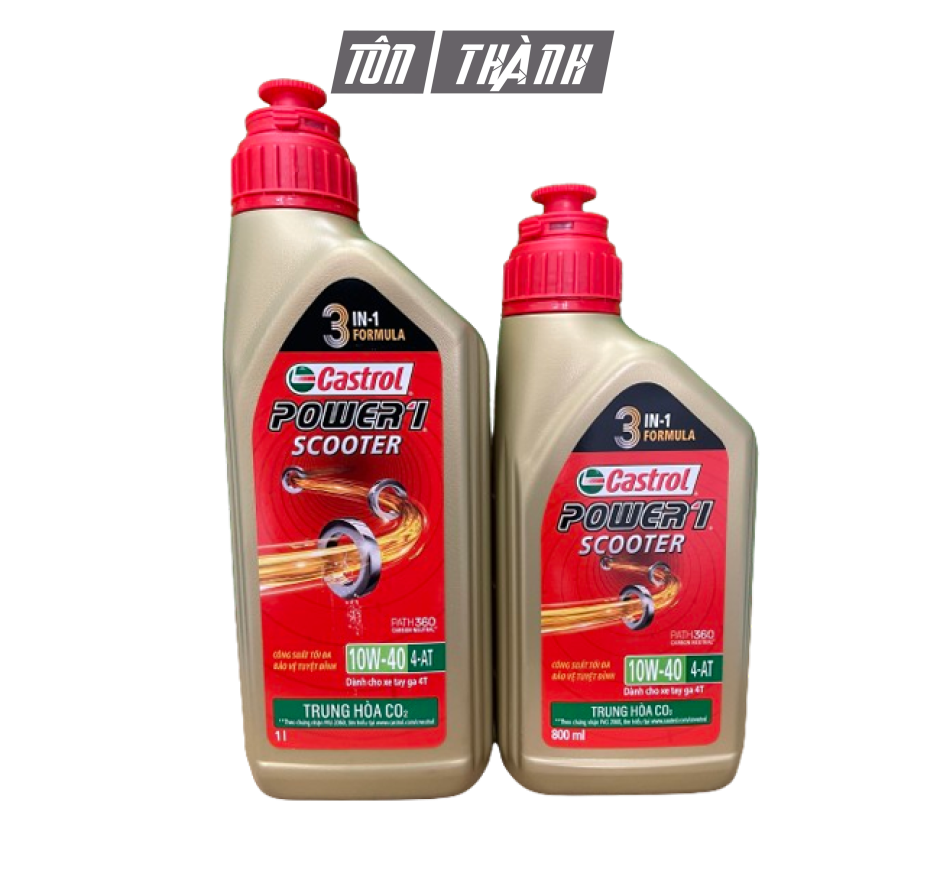 DẦU NHỚT TAY GA CASTROL POWER-1 SCOOTER 10W40 (0.8L & 1L)