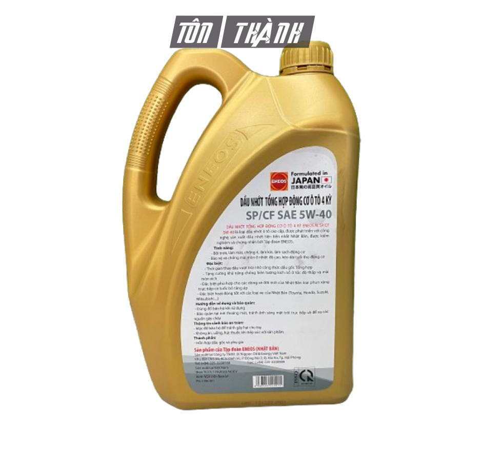 DẦU NHỚT Ô TÔ TỔNG HỢP TOÀN PHẦN ENEOS X SP/CF 5W40 (4 LÍT)