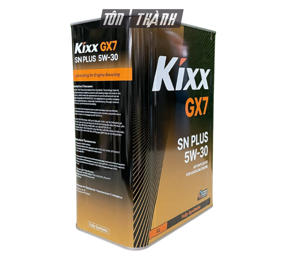 Dầu Động Cơ Xăng KIXX GX7 5W-30 API SN PLUS (4 Lít) - Tổng Hợp Toàn Phần