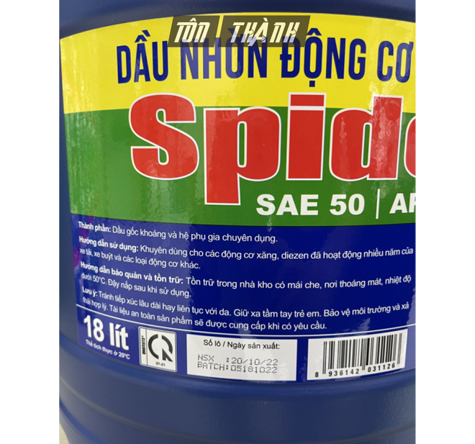 DẦU NHỚT API SAE 50 SPIDER MEKONG (18 LÍT)