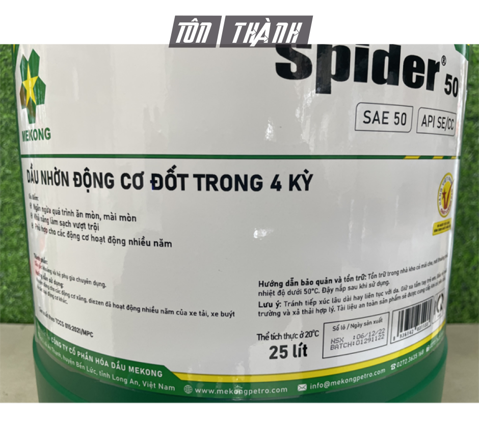 DẦU NHỚT API SAE 50 SPIDER MEKONG (25 LÍT)
