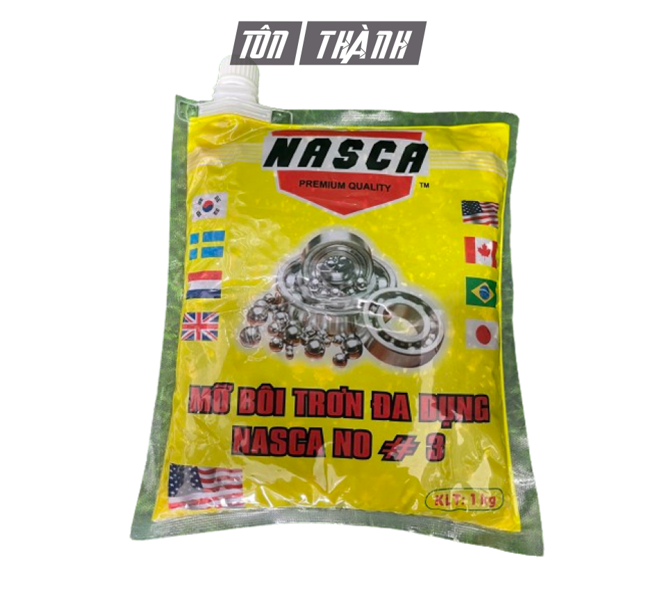 MỠ BÒ BÔI TRƠN NASCA ĐA DỤNG CAO CẤP USA 1KG CÓ VÒI TIỆN LỢI (BỊCH VÀNG)