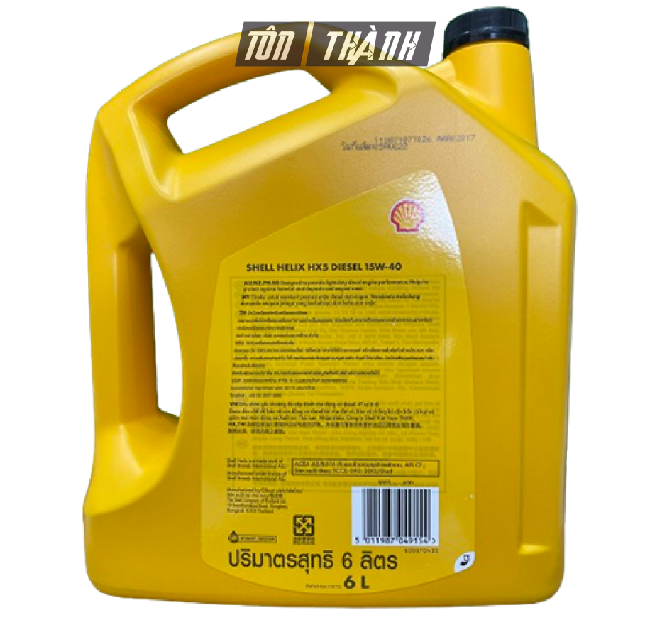 Dầu nhớt Shell Helix HX5 Diesel 15W40 6L (Dùng cho động cơ máy dầu)
