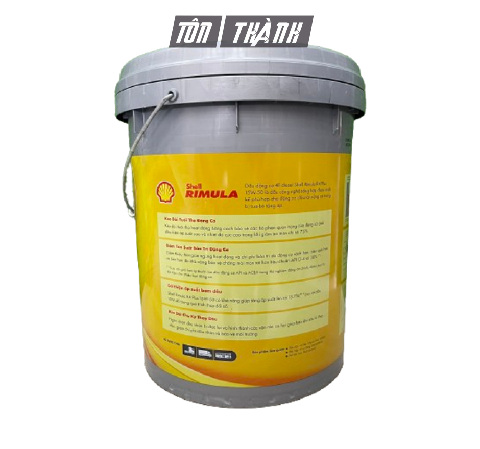 DẦU NHỚT ĐỘNG CƠ SHELL RIMULA R4 PLUS TURBO 15W50 API CI-4 (18 LÍT)