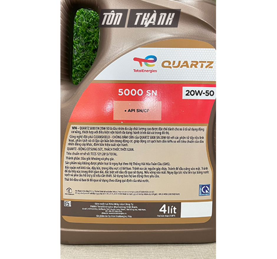 Nhớt động cơ Total Quartz 5000 20W50 (4 lít)