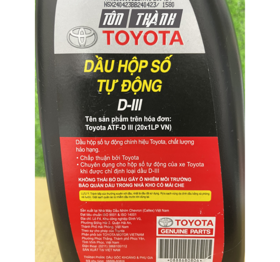 DẦU HỘP SỐ TỰ ĐỘNG TOYOTA D-III (1 LÍT)