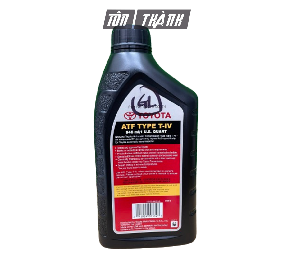DẦU HỘP SỐ TỰ ĐỘNG TOYOTA ATF TYPE T-IV (946ML)
