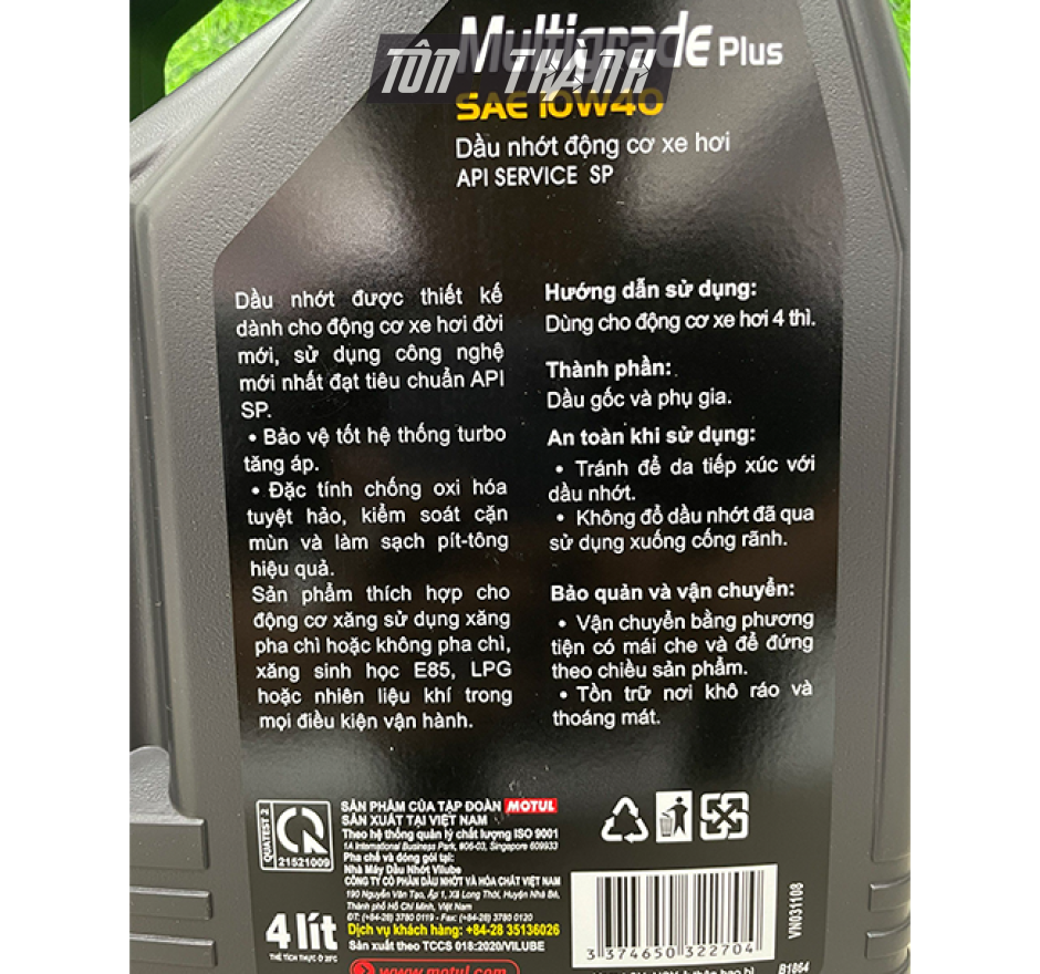 DẦU  NHỚT XE HƠI MOTUL MULTIGRADE PLUS 10W40 (4 LÍT)