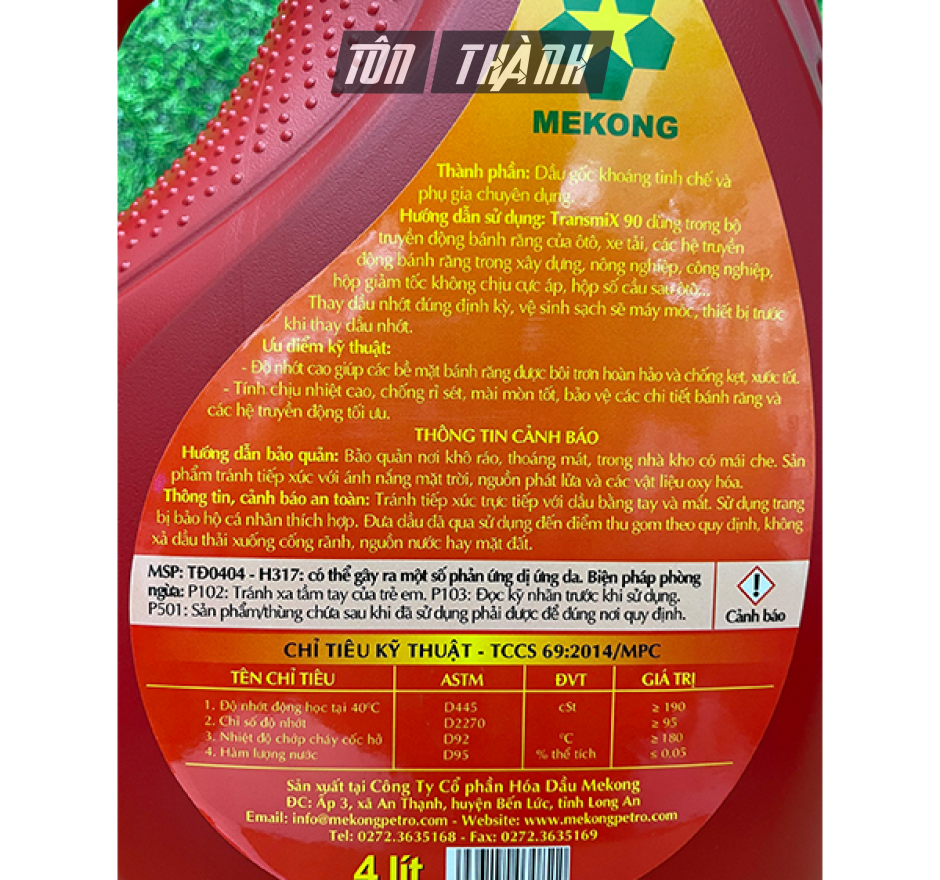 DẦU HỘP SỐ MEKONG TRANSMIX 90 (4 LÍT)
