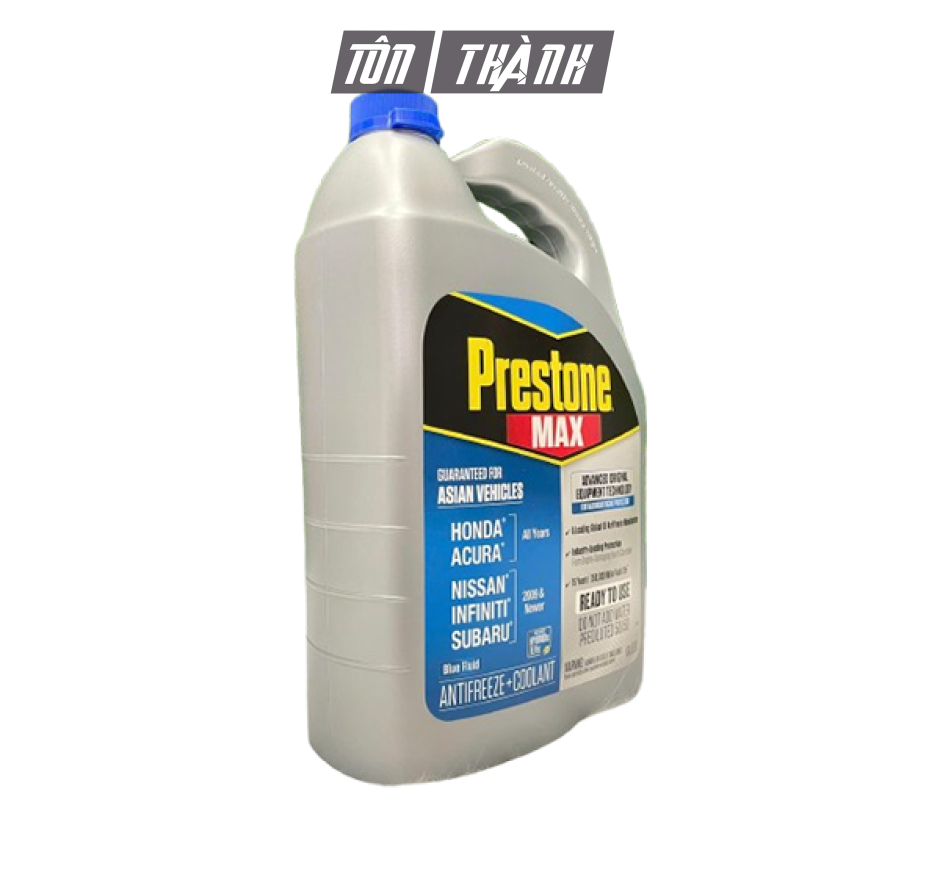 Nước làm mát động cơ Prestone MAX màu xanh dương chuyên dụng cho xe Châu Á (3.78 lít)