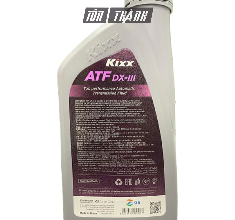 Dầu Hộp Số Tự Động KIXX ATF DX-III (1 Lít)