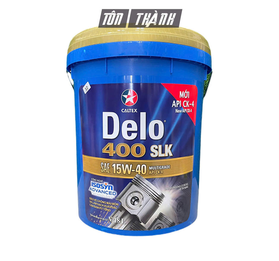 Nhớt ô tô Caltex Delo 400 SLK chuyên dùng cho động cơ Diesel 15w40 (18 Lít)