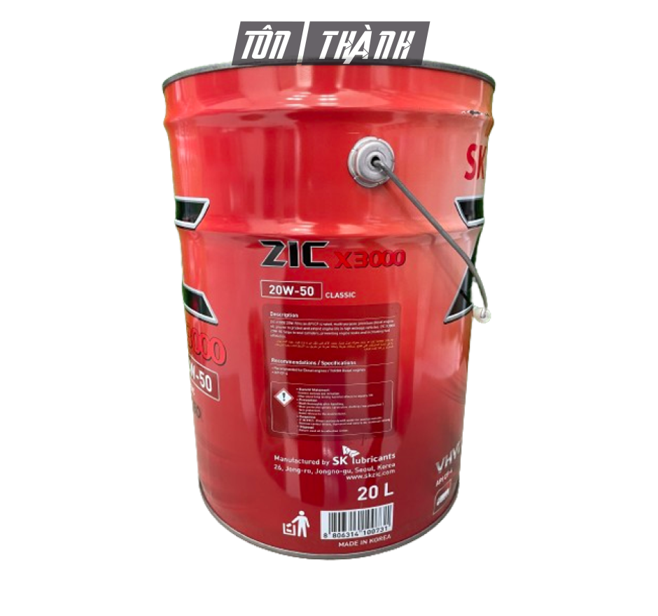DẦU NHỚT XE TẢI NẶNG SK ZIC X3000 20W50 (20 LÍT)